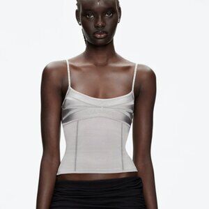 Brand New Tank Air Treasure Top, Silver, Size Small